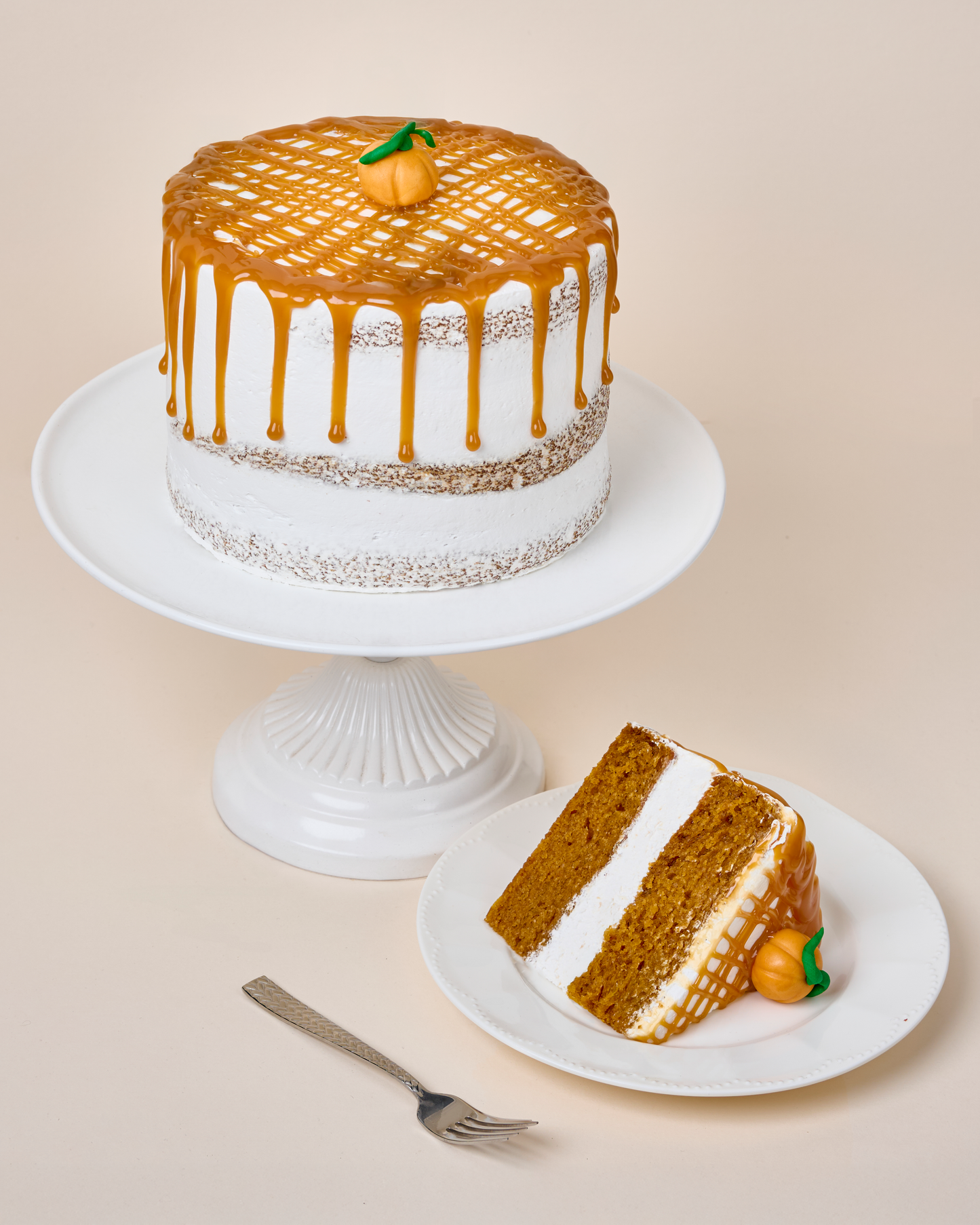 Pumpkin Pecan Caramel Cake